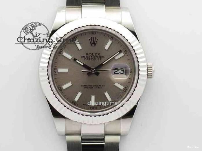 MiroTime 0408 DateJust II 41mm SS BP Maker Best Edition Gray Dial On SS Bracelet SA Trendsetting 3736